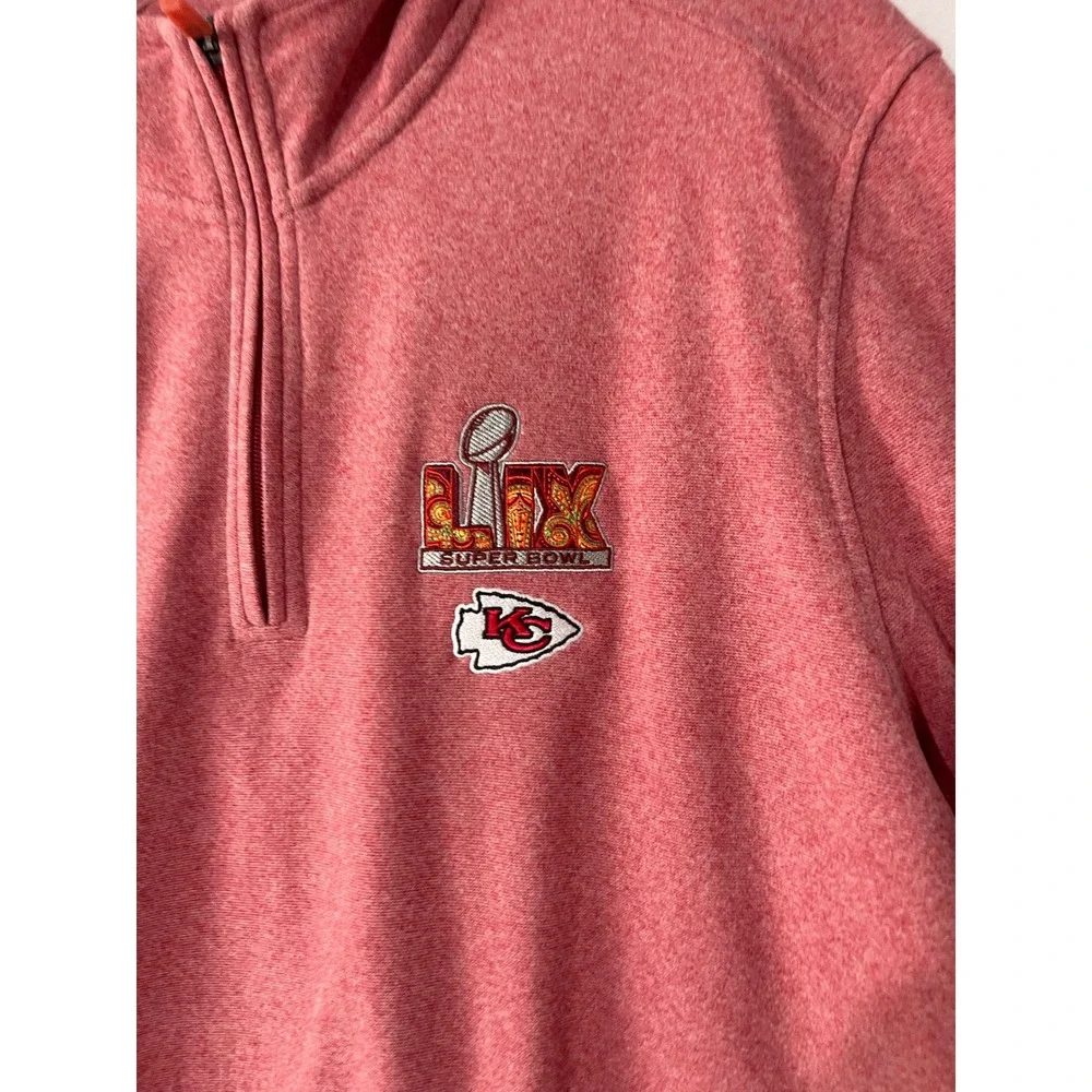 Antigua Mens Kansas City Chiefs Super Bowl LVIII Quarter Zip Pullover Red XL